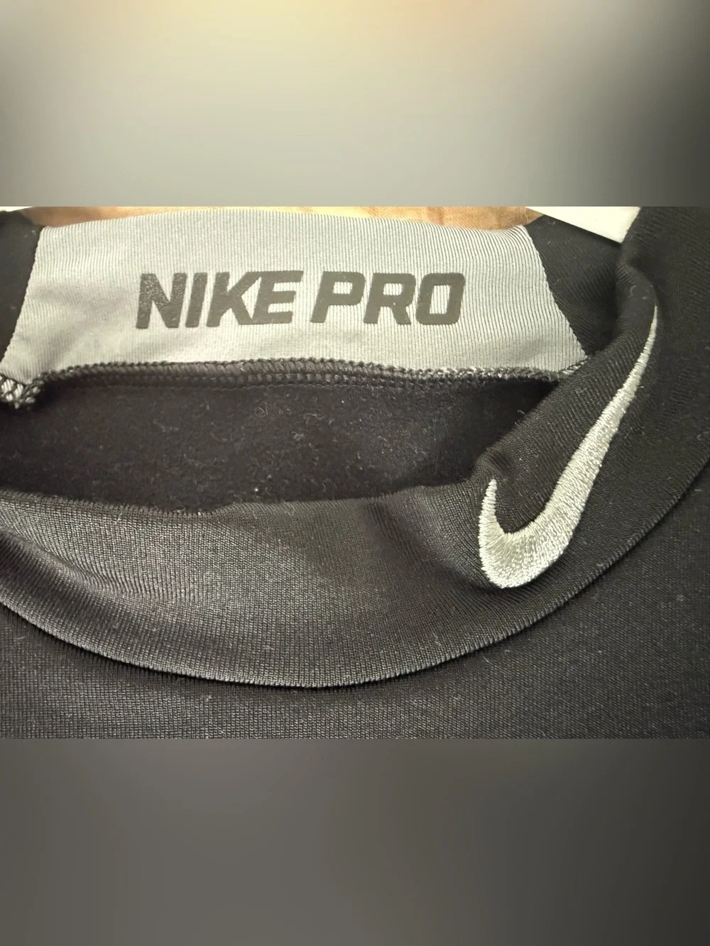 Nike Pro Black Long-Sleeve Performance Mock Neck Compression Tee